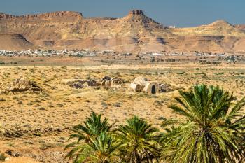 Typical Tunisian landscape at Ksar El Ferech near Tataouine. North Africa