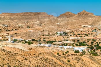 Typical Tunisian landscape in the Medenine Governorate. North Africa