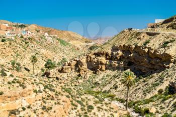 Landscape at Toujane, a Berber mountain village in southern Tunisia. North Africa