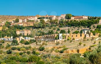 View of the Catholic Cemetery in Agrigento on Sicily, Italy