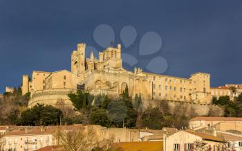 View of St. Nazaire Cathedral in Beziers, France