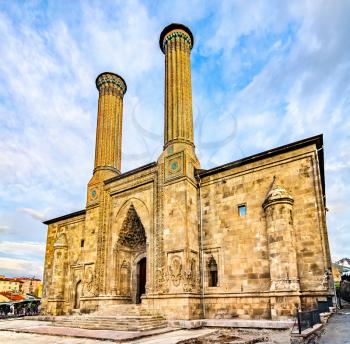 Cifte Minareli Medrese or Twin Minaret Madrasa in Erzurum, Turkey