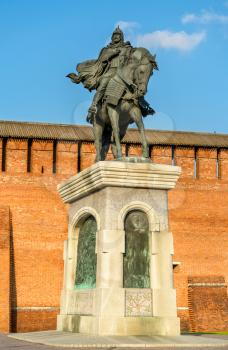 Equestrian monument to Dmitry Donskoy in Kolomna, Moscow Region, the Golden Ring of Russia