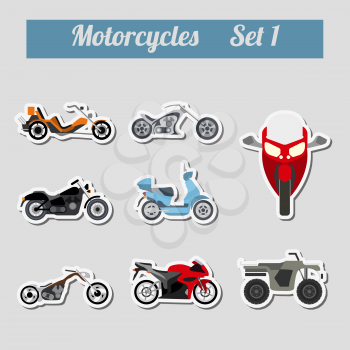 Set of elements motorcycles for creating your own infographics or maps
