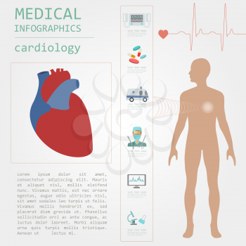 Medical and healthcare infographic, Cardiology infographics. Vector illustration