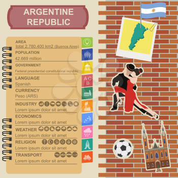 Argentina infographics, statistical data, sights. Vector illustration