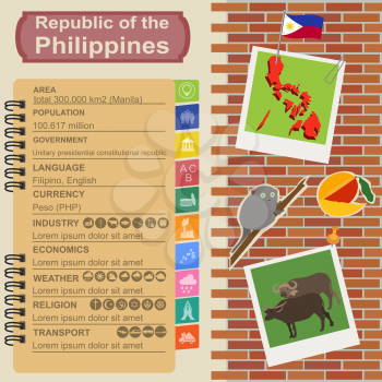 Philippines  infographics, statistical data, sights. Vector illustration
