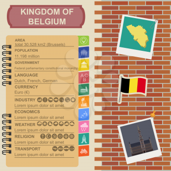 Belgium infographics, statistical data, sights. Vector illustration