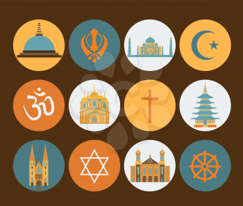 Religion icon set. Vector illustration