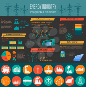 Fuel and energy industry infographic, set elements for creating your own infographics. Vector illustration