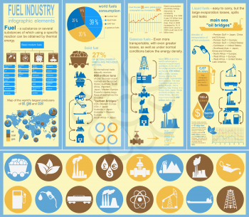 Fuel industry infographic, set elements for creating your own infographics. Vector illustration