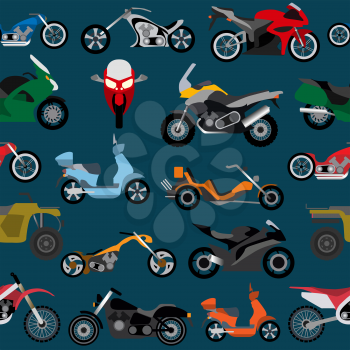 Motorcycles background, seamless. Vector illustration