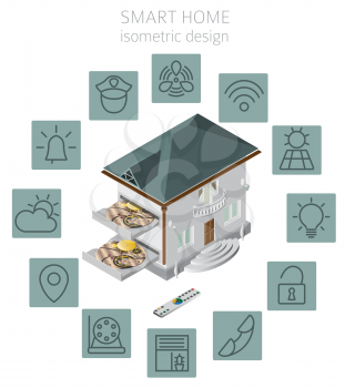 Smart home. Isometric infographic collection. Vector illustration