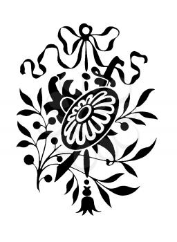 Royalty Free Clipart Image of a Decorative Floral Element