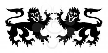 Royalty Free Clipart Image of Two Griffins