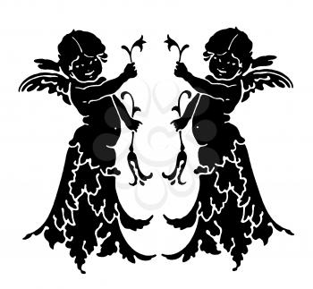 Royalty Free Clipart Image of Two Angels