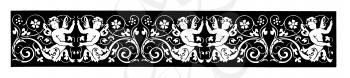 Royalty Free Clipart Image of a Header With Angels and Flowers