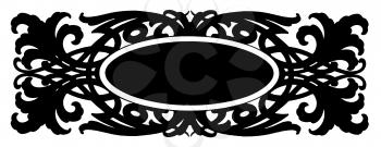 Royalty Free Clipart Image of a Black Frame With Flourishes