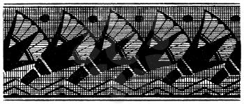 Royalty Free Clipart Image of a Horizontal Border With a Repeating Pattern