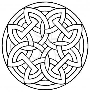 Royalty Free Clipart Image of a Knotted Medallion