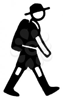 Royalty Free Clipart Image of a Boy With a Backpack