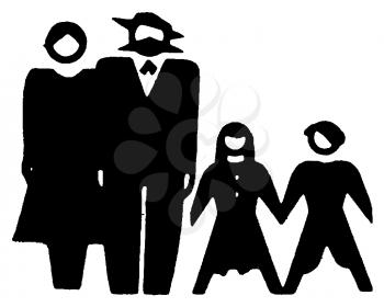 Royalty Free Clipart Image of a Family