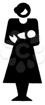 Royalty Free Clipart Image of a Woman With a Baby