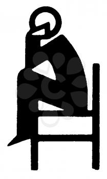 Royalty Free Clipart Image of a Man Sitting on a Chair