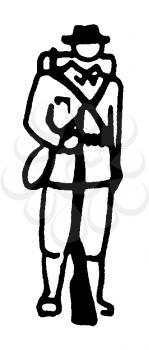 Royalty Free Clipart Image of a Man With a Rifle