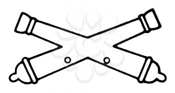 Royalty Free Clipart Image of Crossed Objects