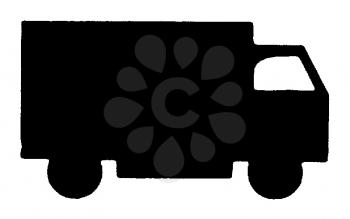 Royalty Free Clipart Image of a Cube Van