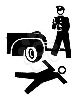 Royalty Free Clipart Image of an Fatal Crash