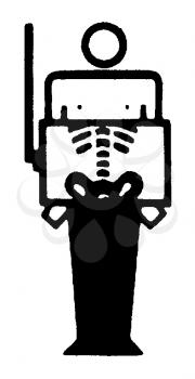 Royalty Free Clipart Image of a Man Getting X-Ray