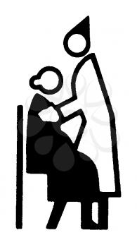 Royalty Free Clipart Image of a Female Doctor and Patient