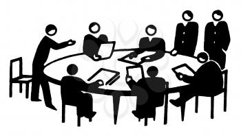 Royalty Free Clipart Image of Men at a Table