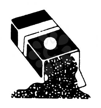 Royalty Free Clipart Image of a Spilled Container