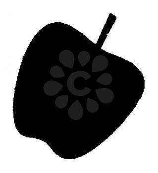 Royalty Free Clipart Image of an Apple Silhouette