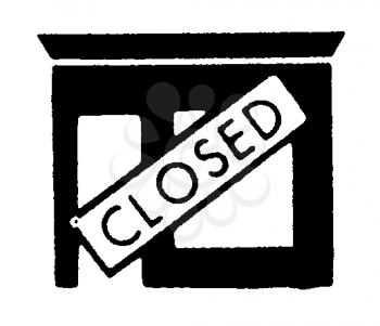 Royalty Free Clipart Image of a Closed Business