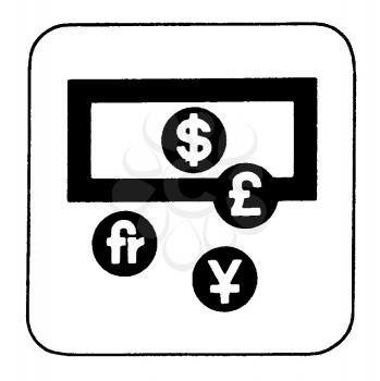 Royalty Free Clipart Image of Currency Symbols