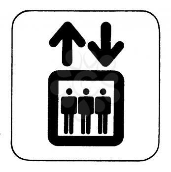Royalty Free Clipart Image of a Sign With Three People