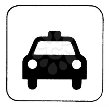 Royalty Free Clipart Image of a Taxi Sign