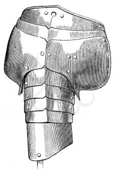 Royalty Free Clipart Image of a Brassart or Upper Cannon (of Vambrace) for Armour 