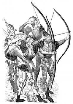 Royalty Free Clipart Image of Archers