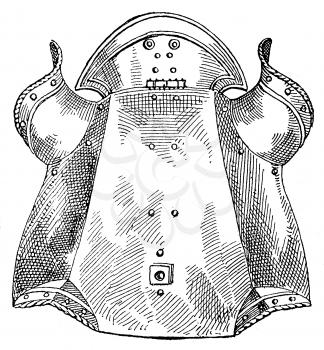 Royalty Free Clipart Image of the Top View of Horse Armour 