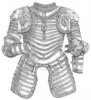 Royalty Free Clipart Image of a Suit of Armour Coat