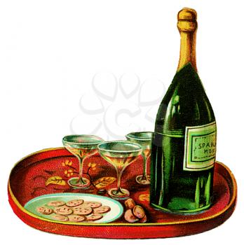 Royalty Free Clipart Image of Champagne