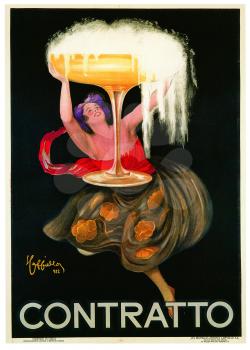 Royalty Free Clipart Image of a Woman Holding a Champagne Glass