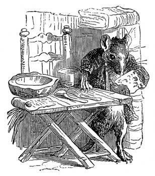 Royalty Free Clipart Image of a Rat Eating Cheese