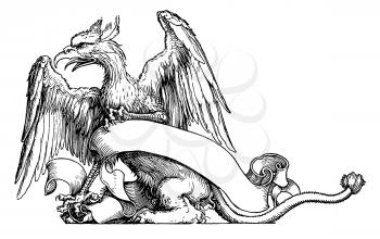 Royalty Free Clipart Image of a Gryphon
