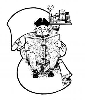 Royalty Free Clipart Image of a Man Reading a Book
